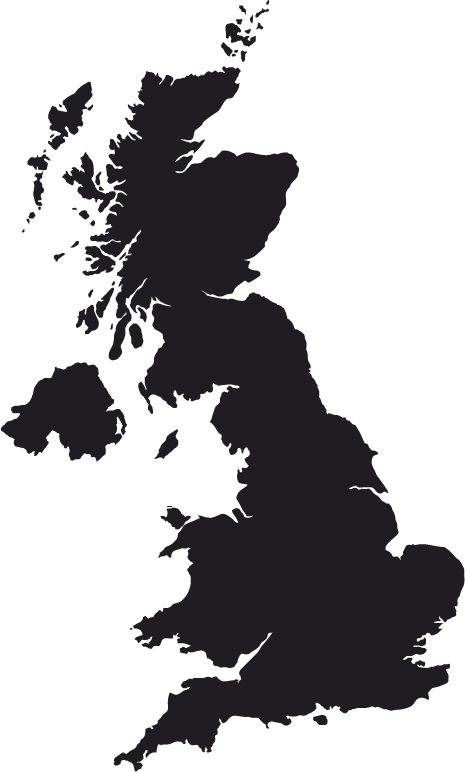 shape of UK on transparent background